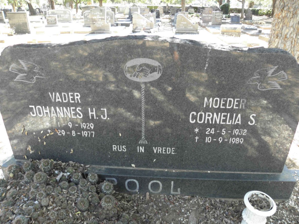 POOL Johannes H.J. 1929-1977 &amp; Cornelia S. 1932-1989