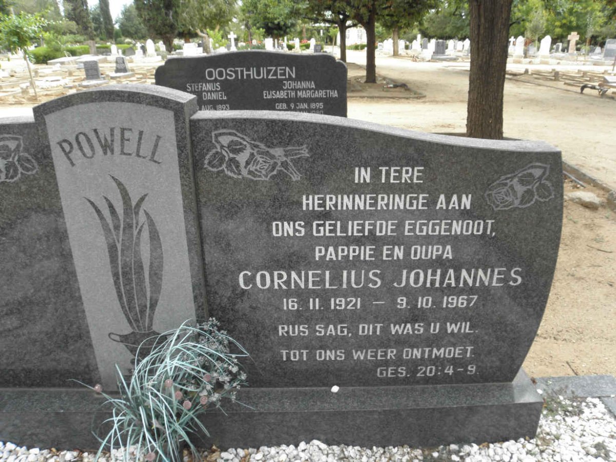 POWELL Cornelius Johannes 1921-1967