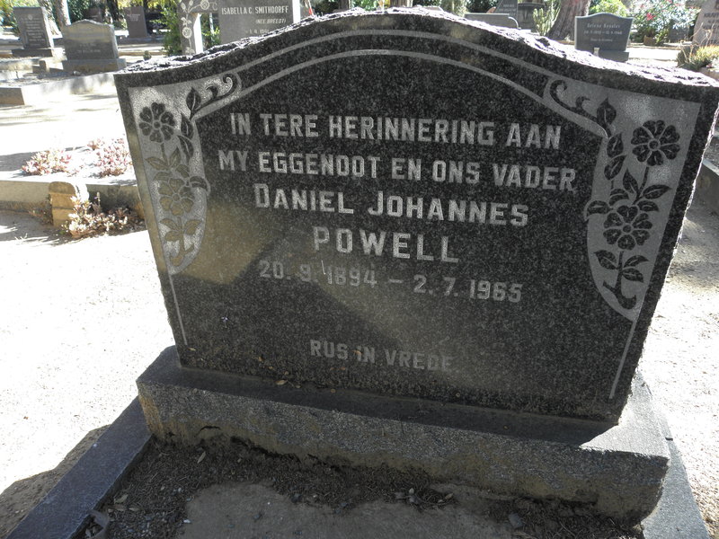 POWELL Daniel Johannes 1894-1965