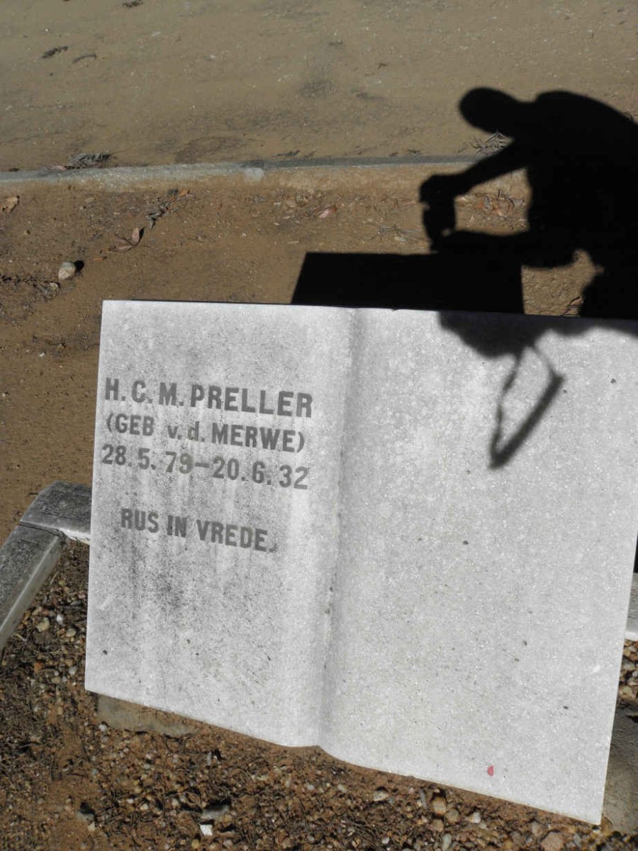 PRELLER H.C.M. nee v.d. MERWE 1879-1932