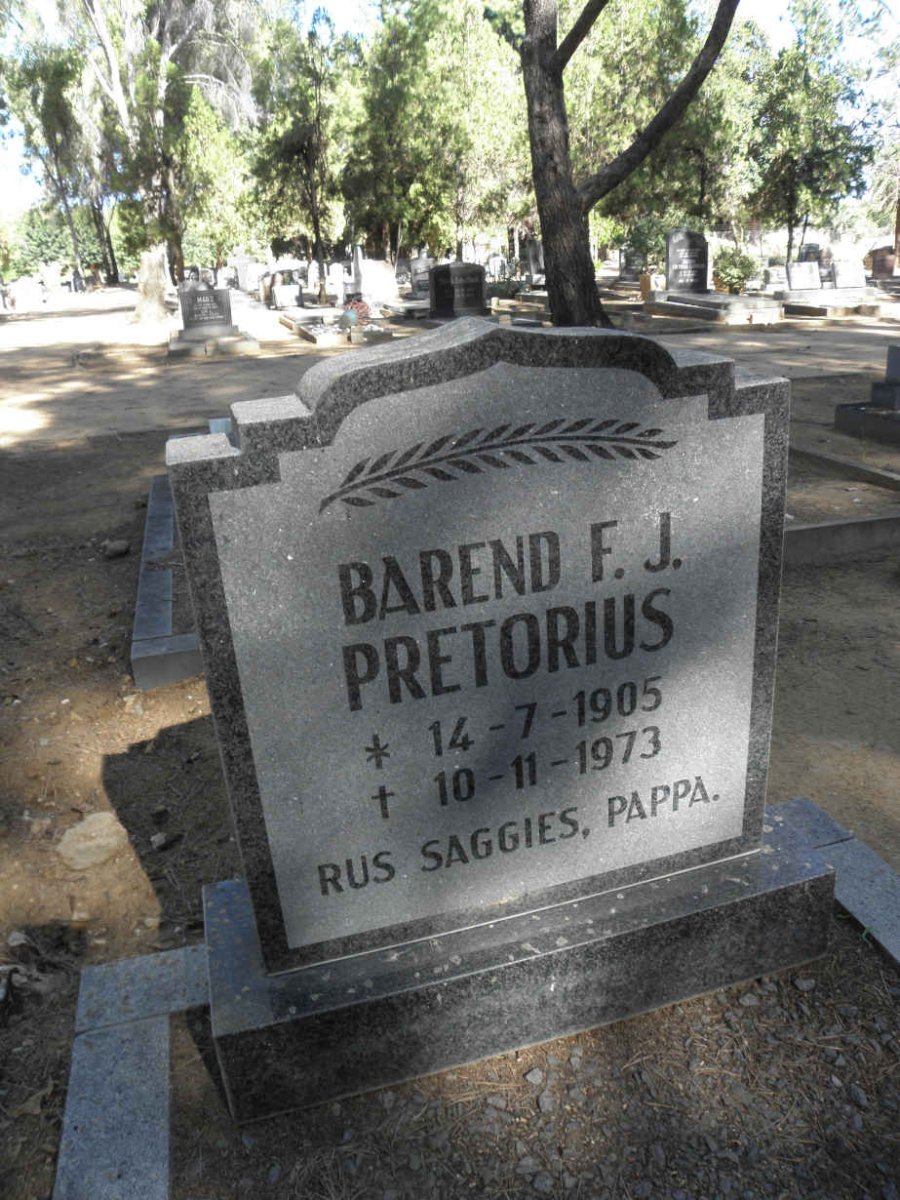PRETORIUS Barend F.J. 1905-1973