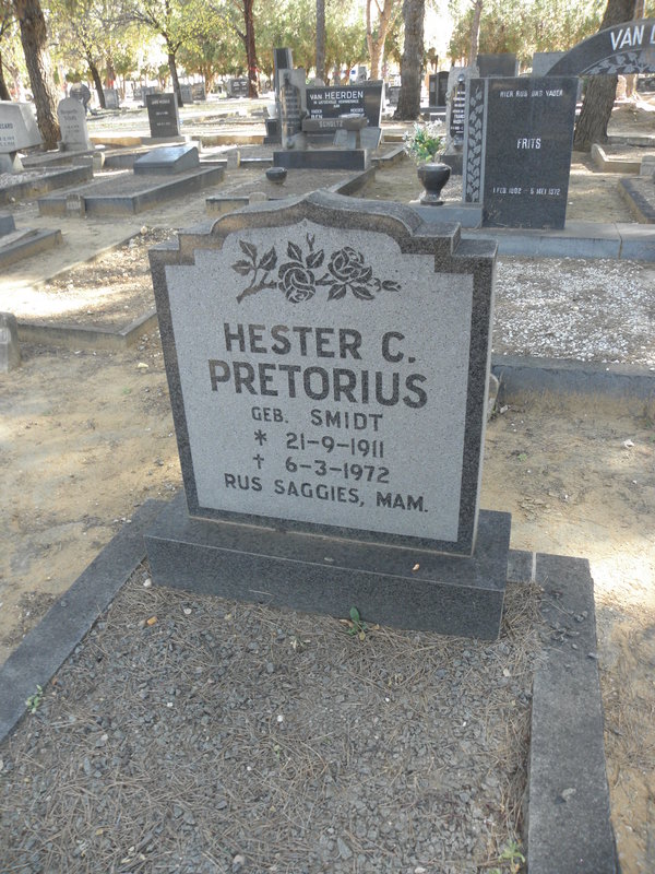 PRETORIUS Hester C. nee SMIDT 1911-1972