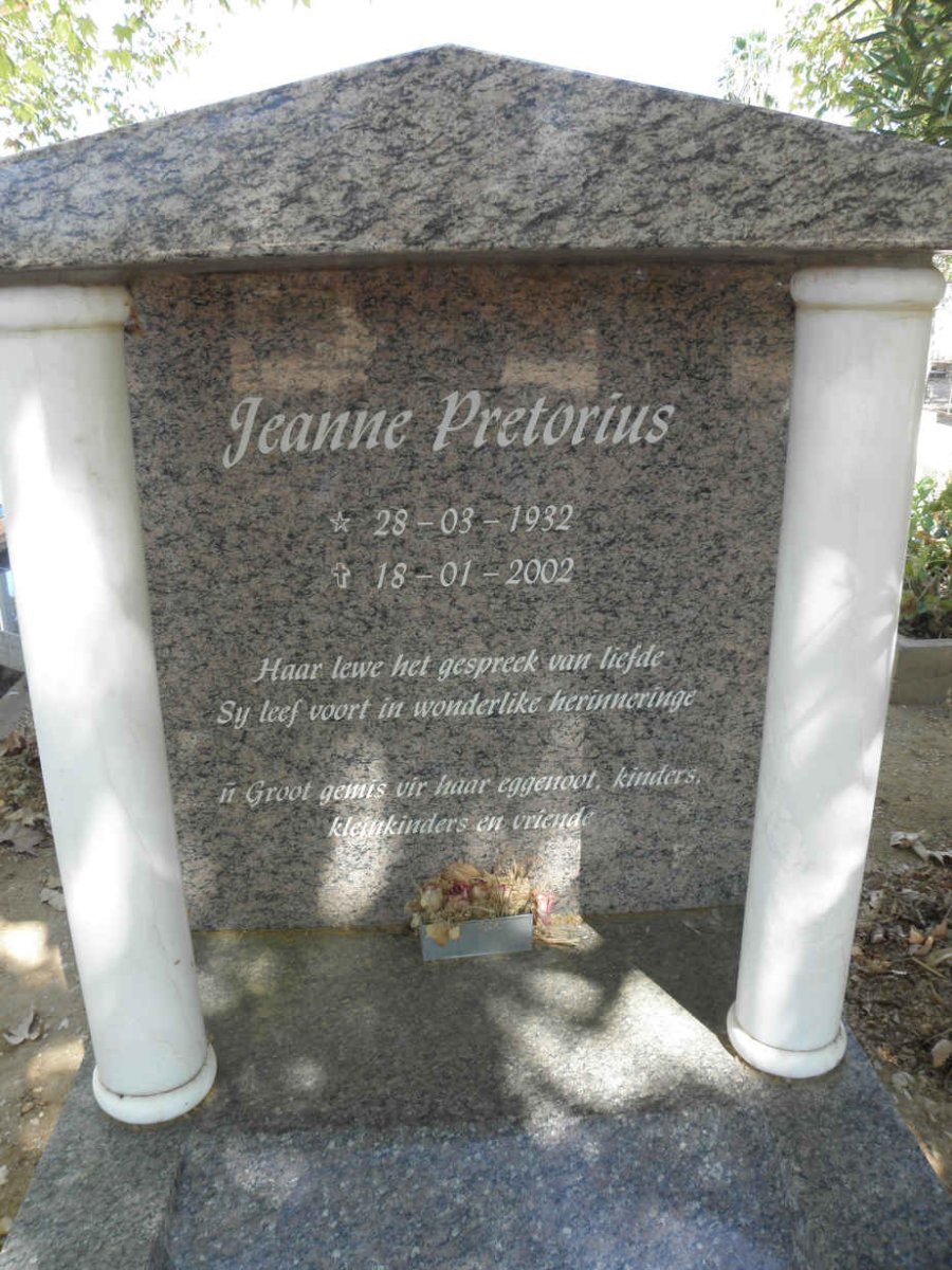 PRETORIUS Jeanne 1932-2002