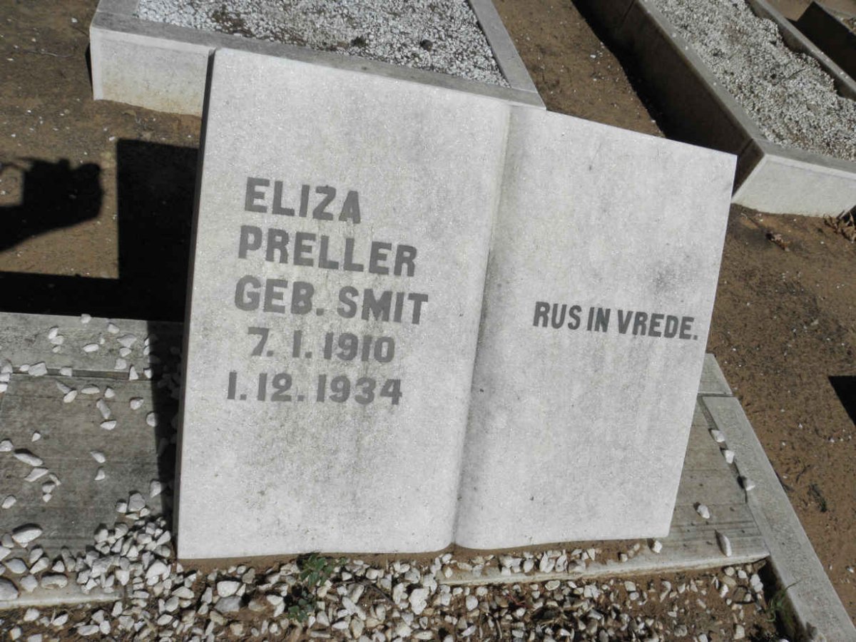 PRELLER Eliza nee SMIT 1910-1934