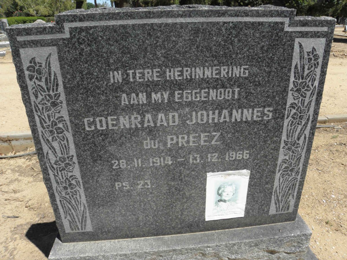 PREEZ Coenraad Johannes, du 1914-1966 &amp; Anna Sophia