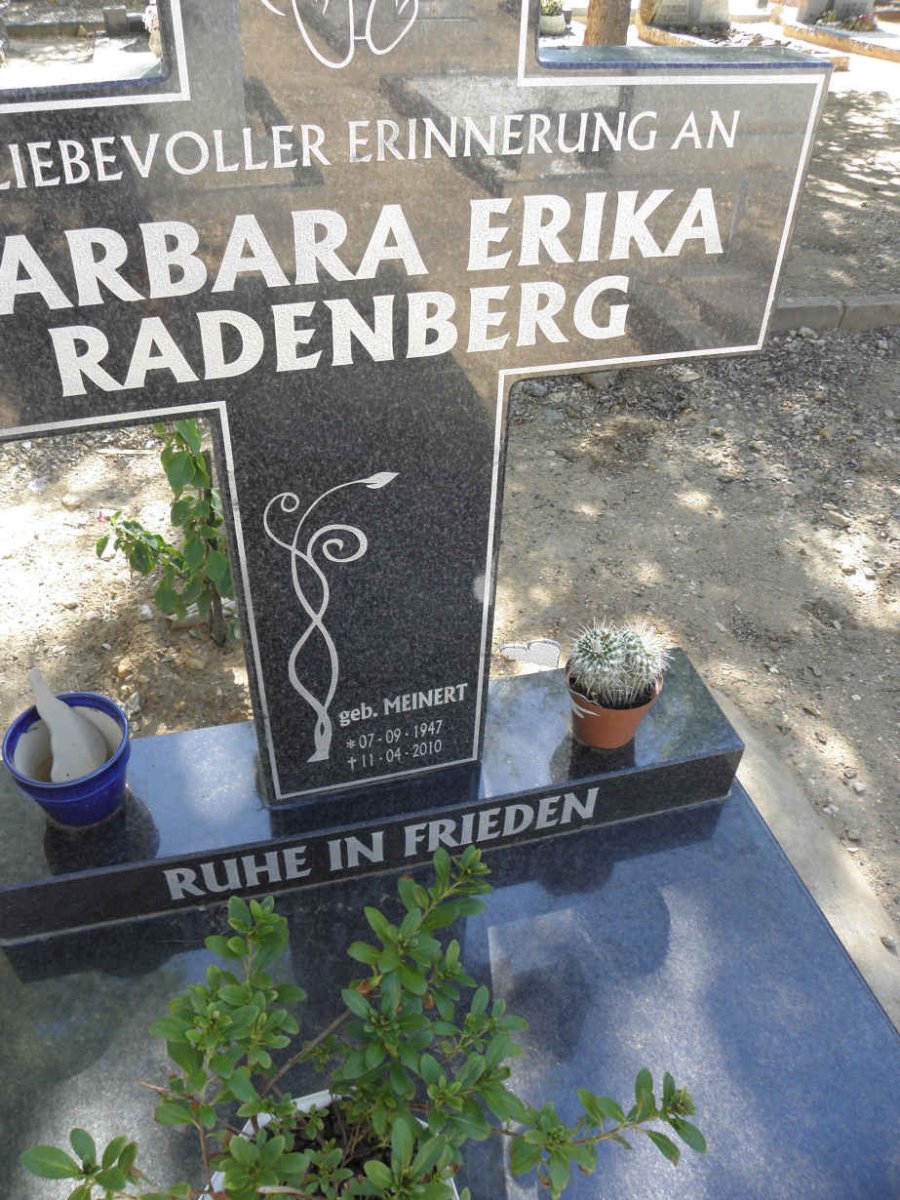 RADENBERG Barbara Erika 1947-2010