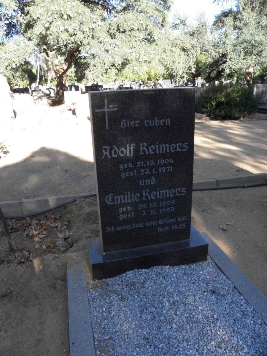 REIMERS Adolf 1904-1971 &amp; Emilie 1909-1993