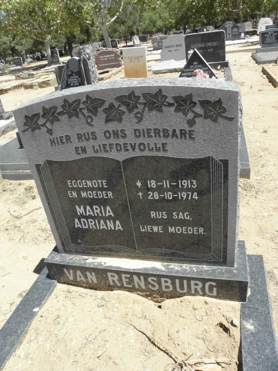 RENSBURG Maria Adriana, van 1913-1974