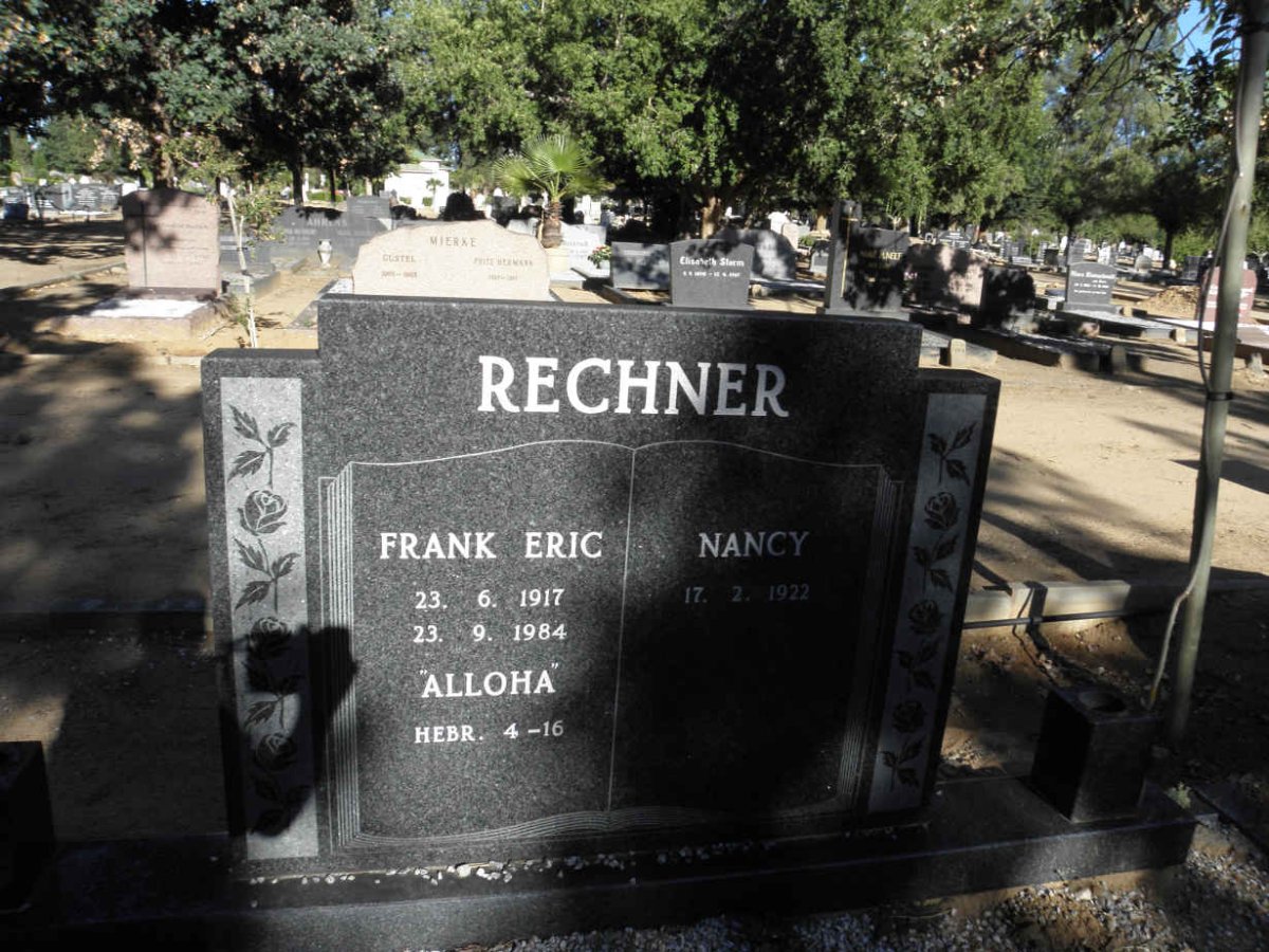 RECHNER Frank Eric 1917-1984 &amp; Nancy 1922-