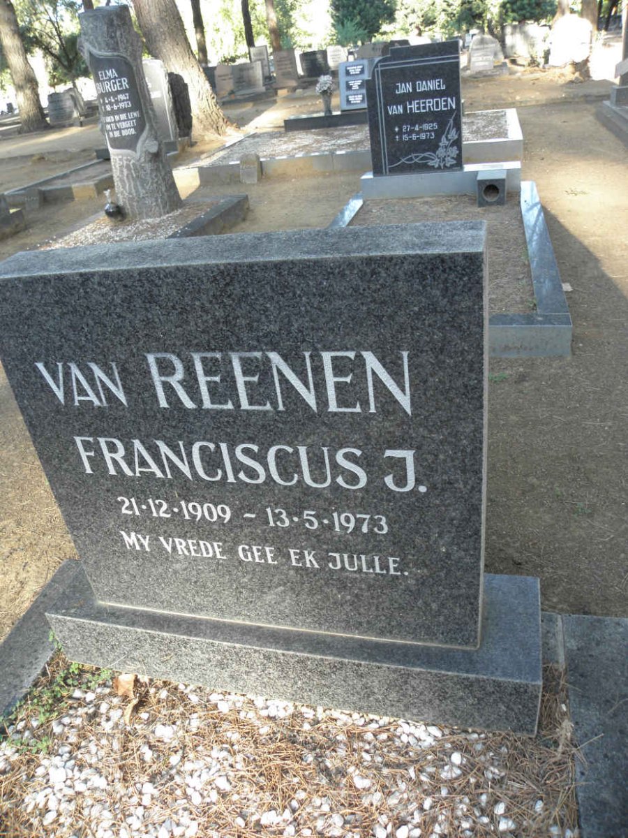 REENEN Franciscus J., van 1909-1973