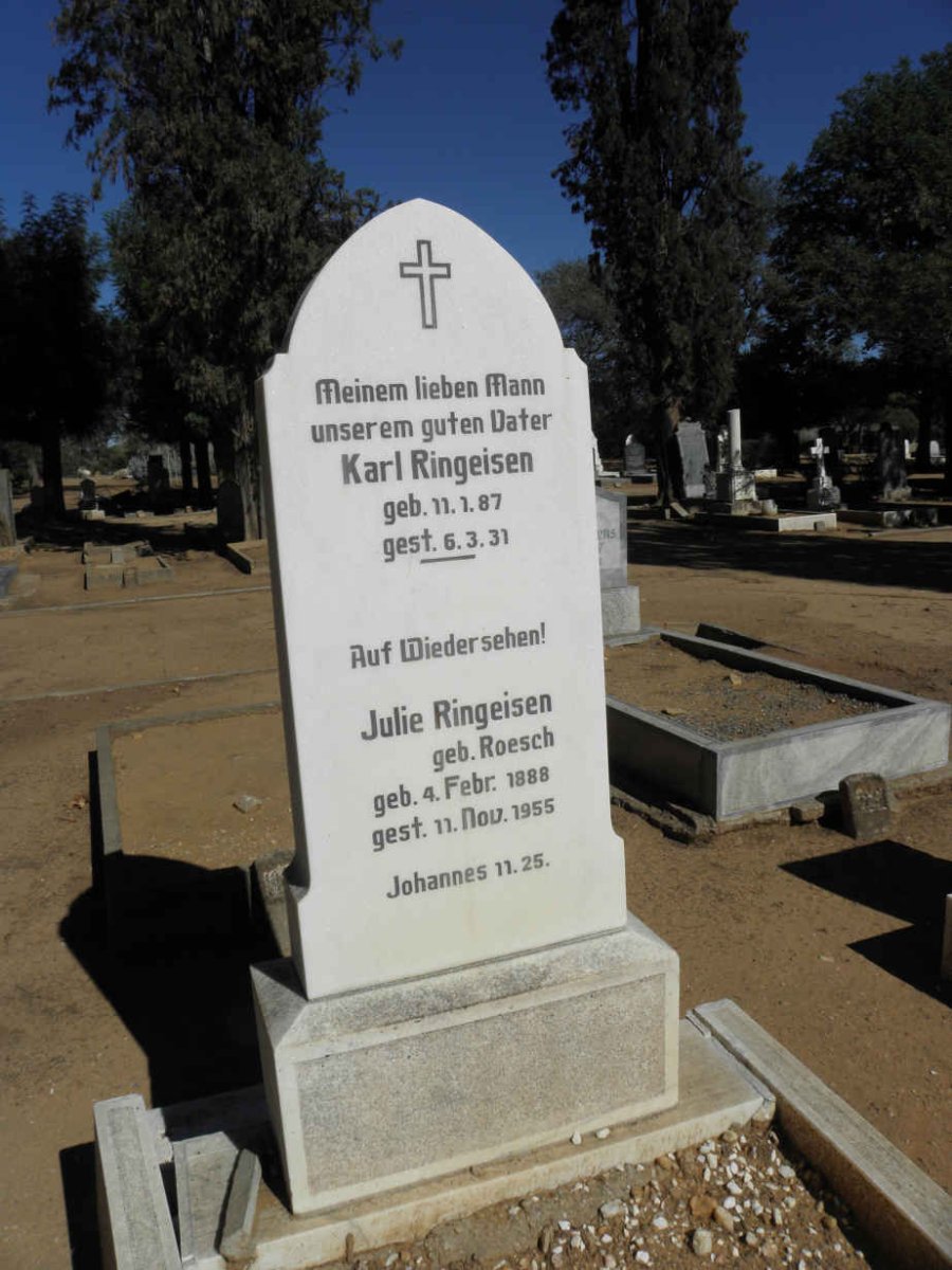 RINGEISEN Karl 1887-1931 &amp; Julie 1888-1955