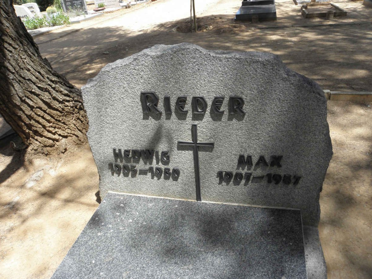 RIEDER  Max 1907-1987 &amp; Hedwig 1903-1980
