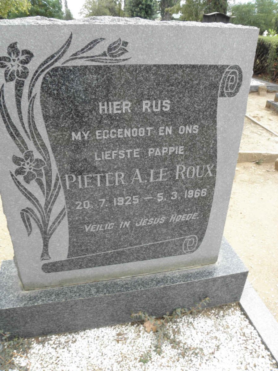 ROUX Pieter A., le 1925-1966
