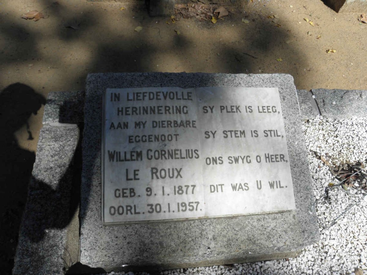 ROUX Willem Cornelius, le 1877-1957