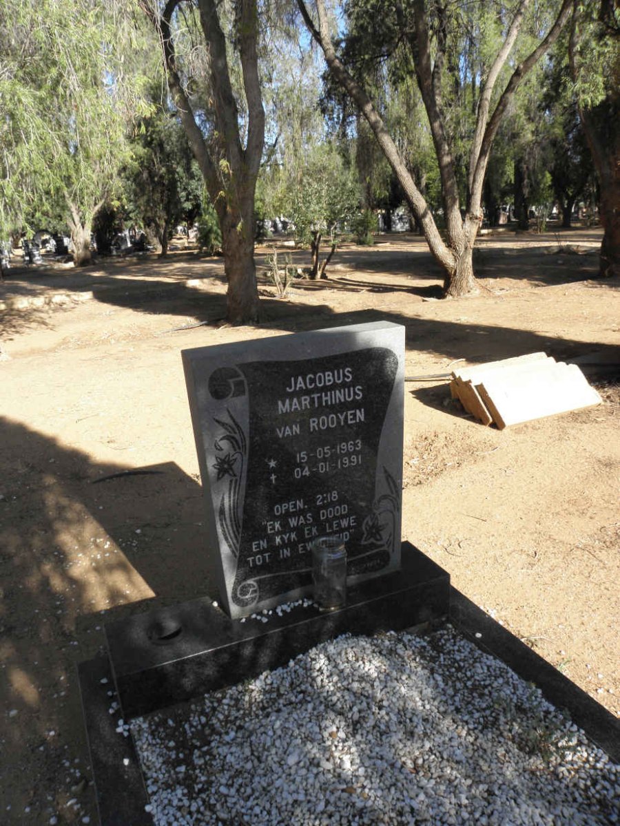 ROOYEN Jacobus Marthinus, van 1963-1991