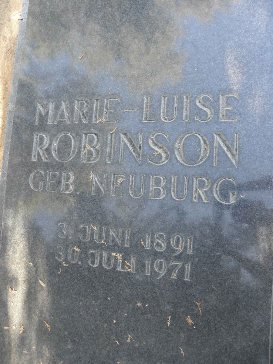 ROBINSON Marie-Luise nee NEUBURG 1891-1971