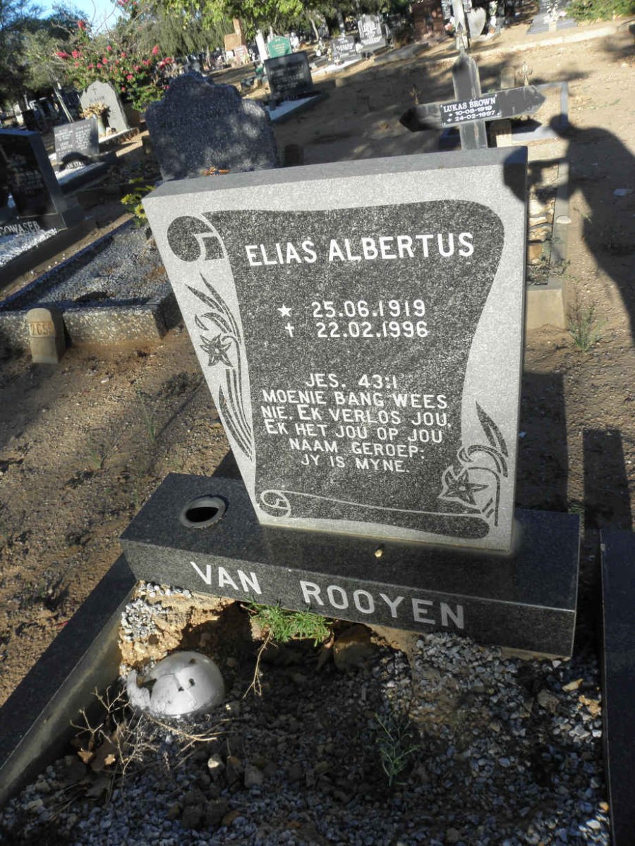 ROOYEN Elias Albertus, van 1919-1996