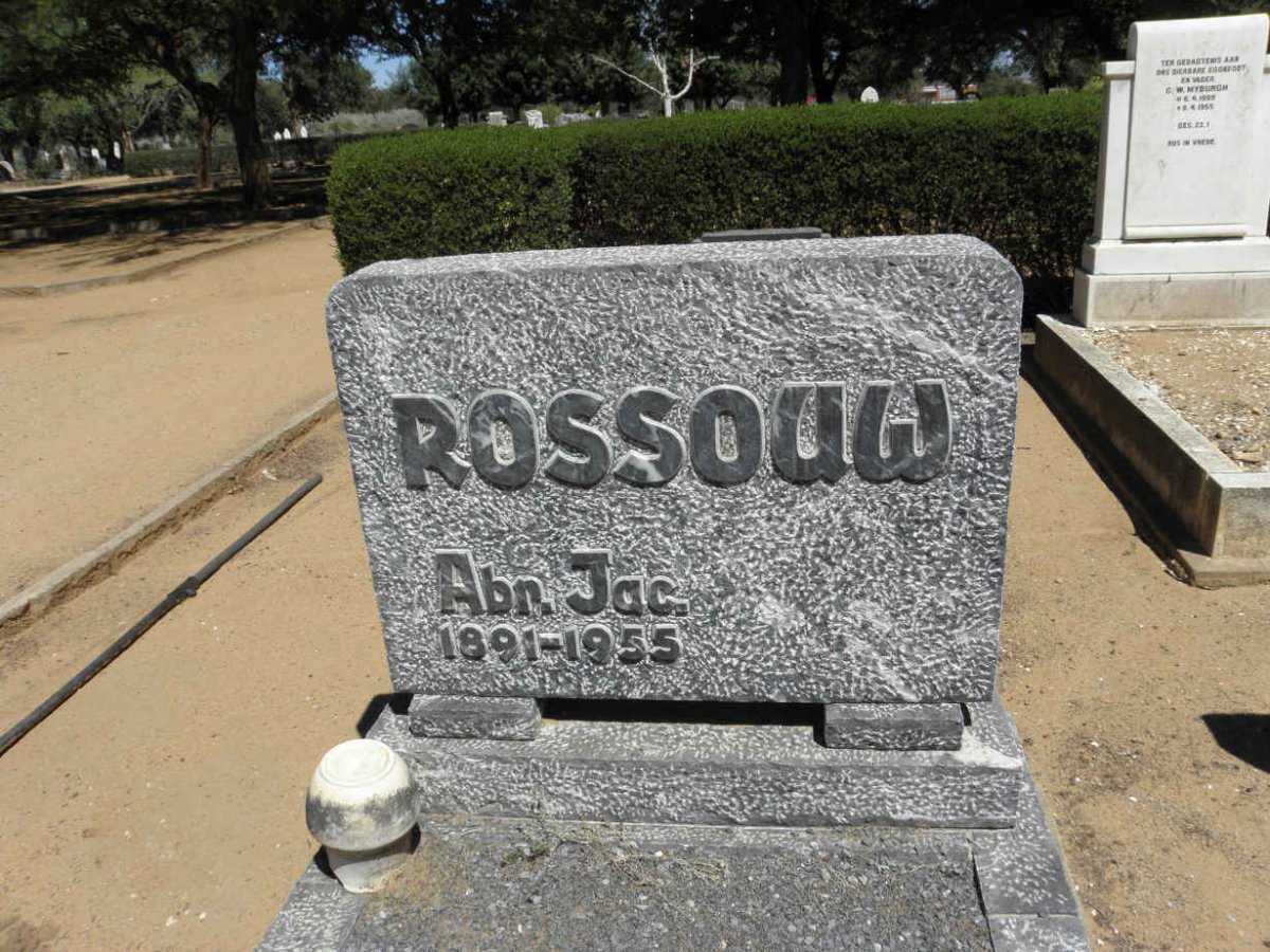 ROSSOUW Abr. Jac. 1891-1955 &amp; Beatrice 1896-1969