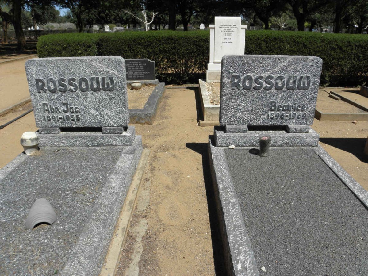 ROSSOUW Abr. Jac. 1891-1955 &amp; Beatrice 1896-1969