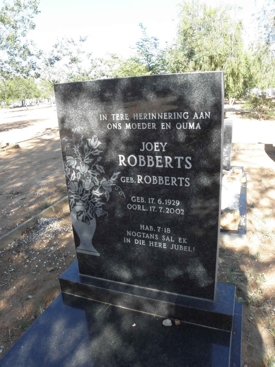 ROBBERTS Joey nee ROBBERTS 1929-2002