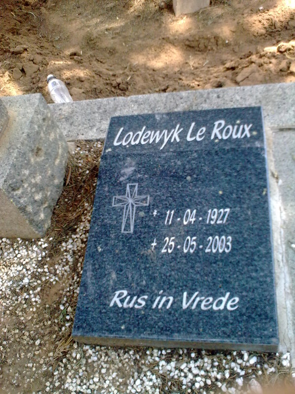 ROUX Lodewyk, le 1927-2003