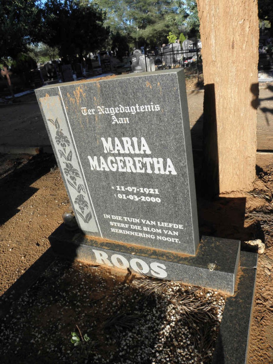ROOS Maria Mageretha 1921-2000