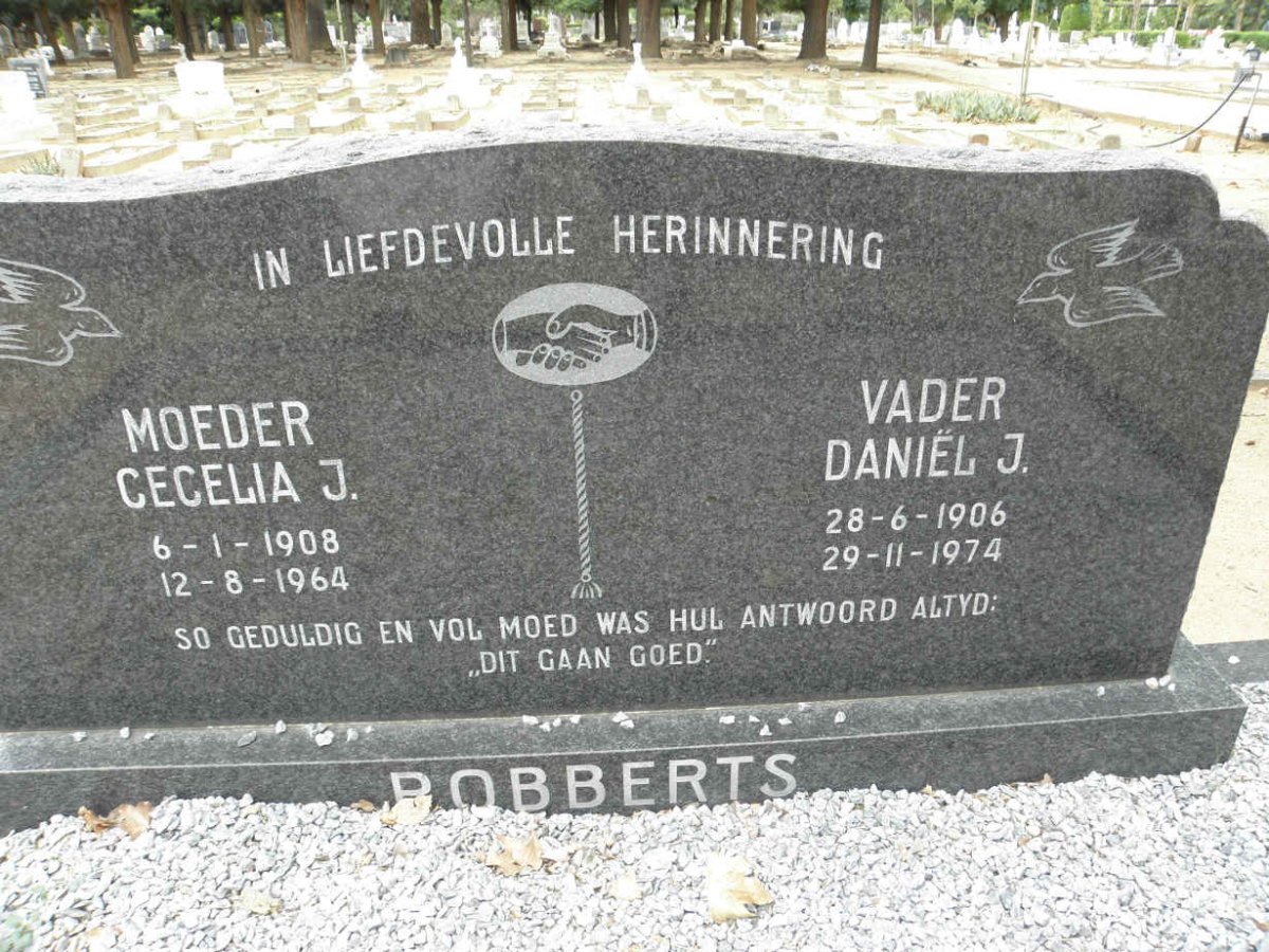 ROBBERTS Daniël J. 1906-1974 &amp; Cecelia J. 1908-1964