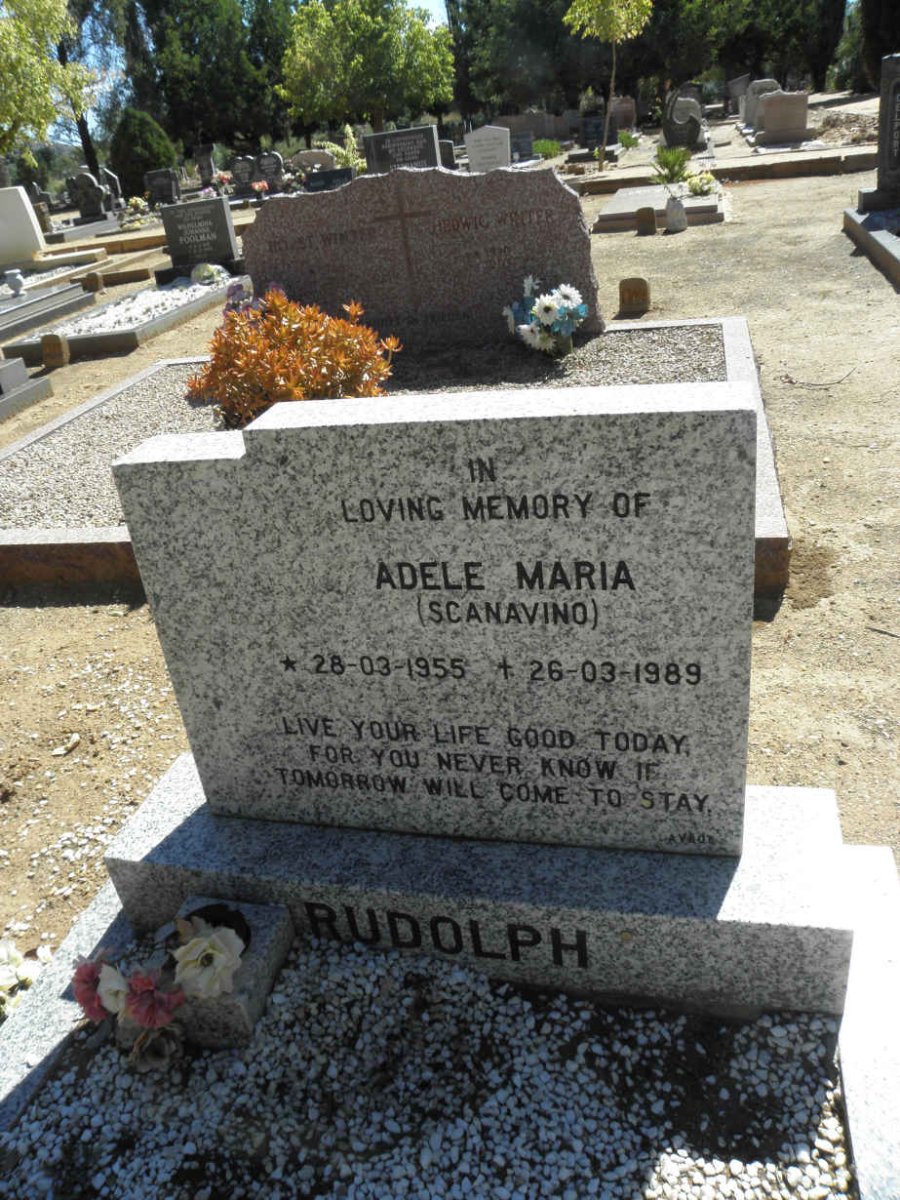 RUDOLPH Adele Maria nee SCANAVINO 1955-1989