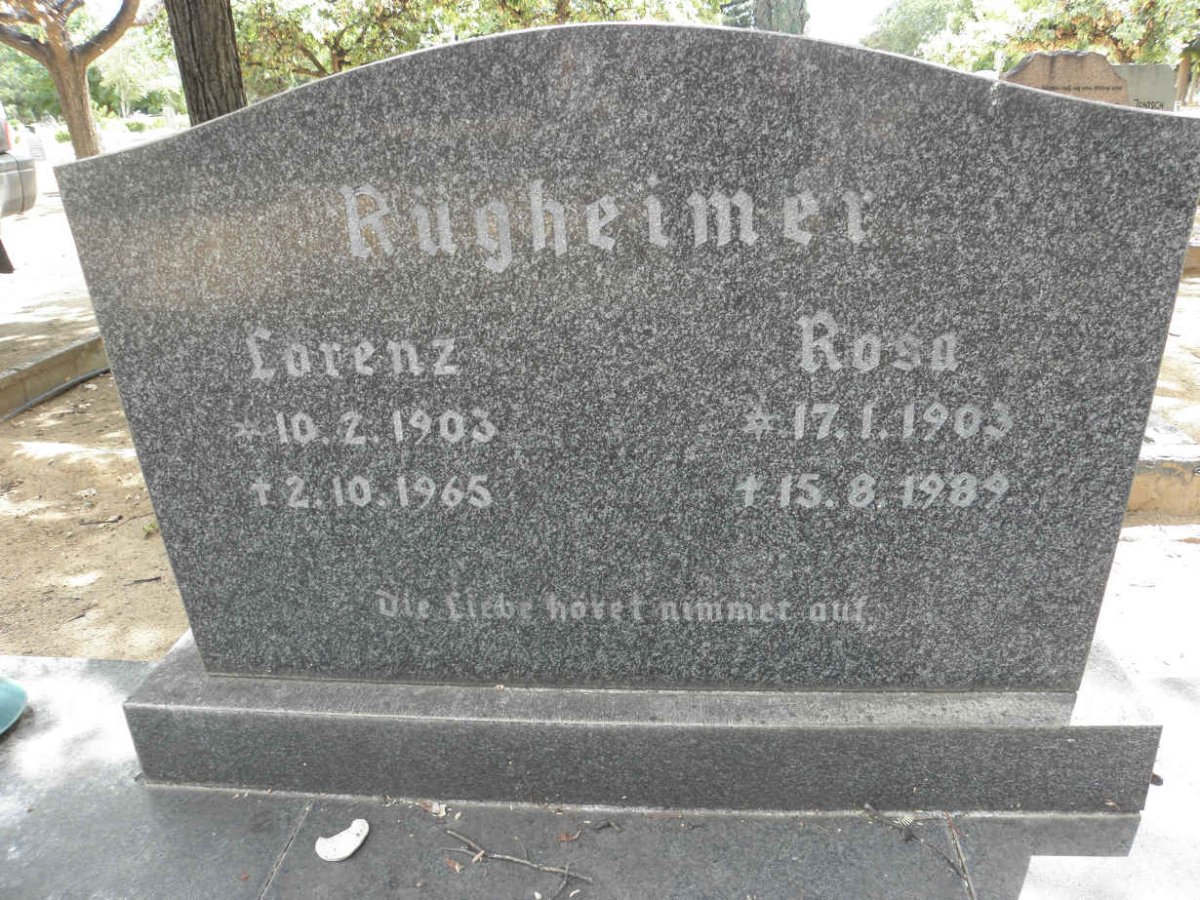 RÜGHEIMER Lorenz 1903-1965 &amp; Rosa 1903-1989