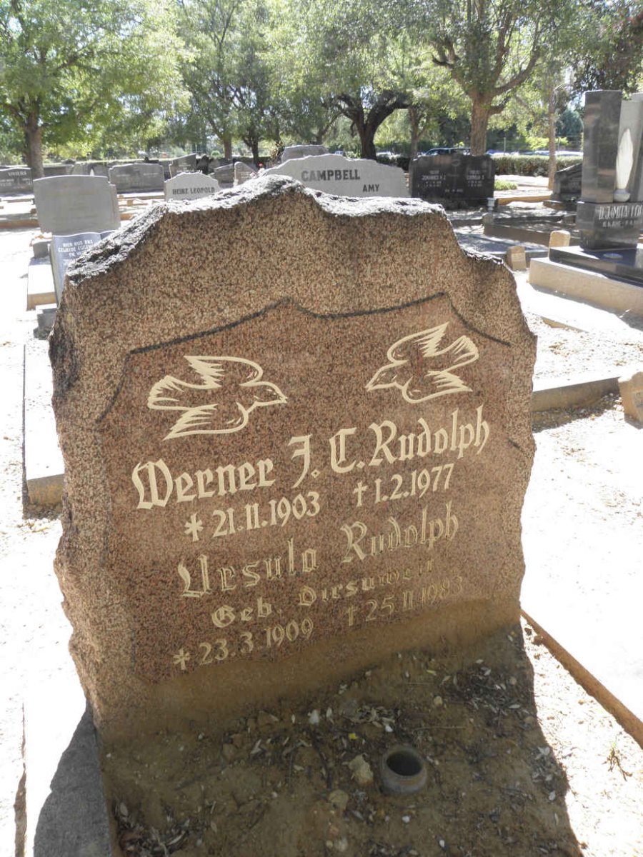 RUDOLPH Werner J.C. 1903-1977 &amp; Ursula DIRSUWEIT 1909-1983