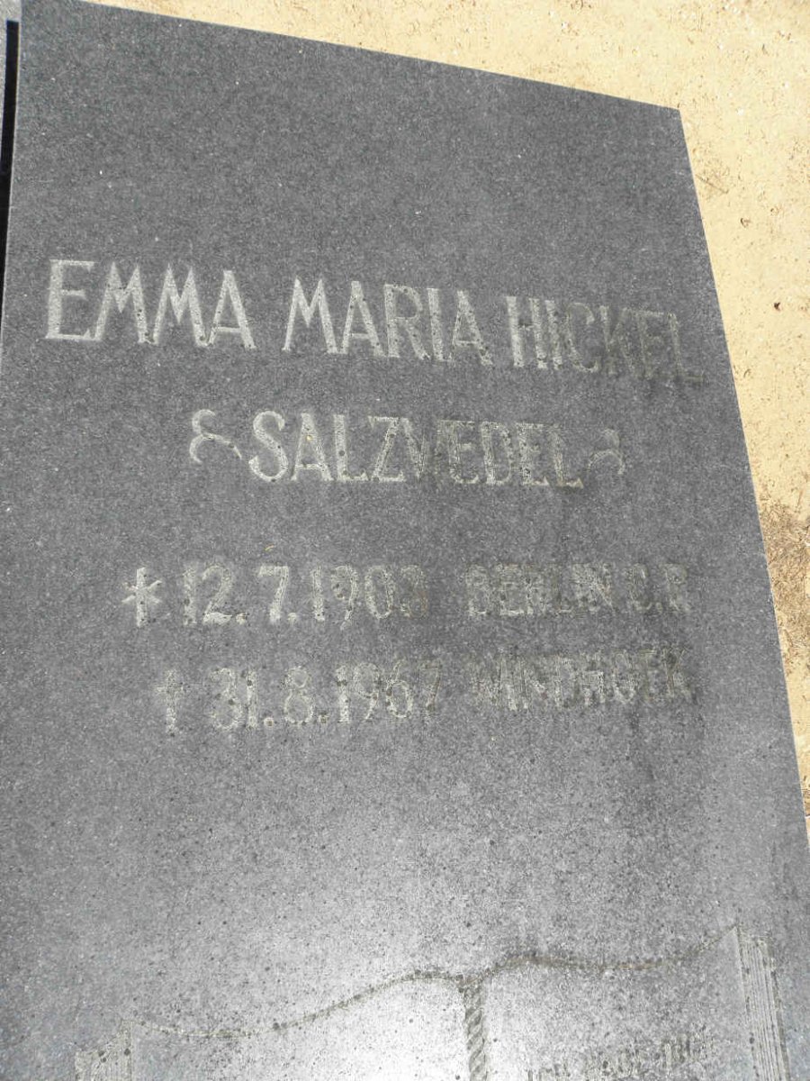 SALZWEDEL Emma Maria Hickel 1903-1967