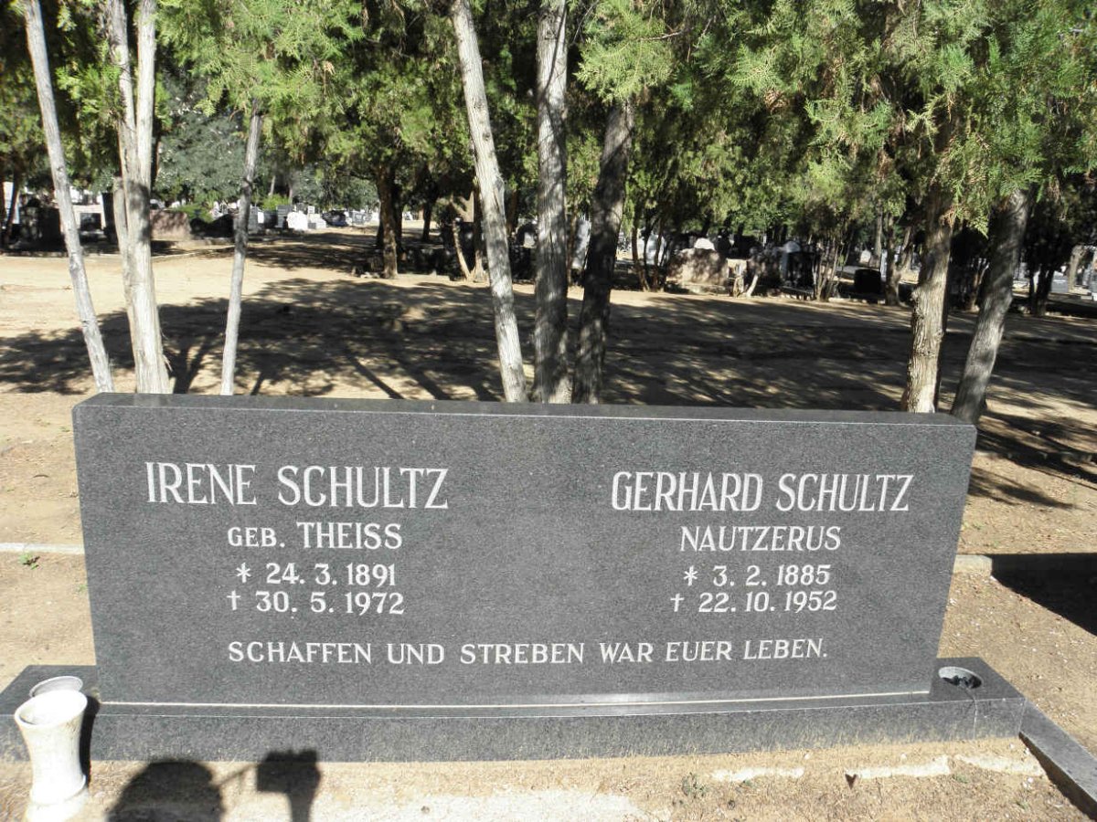 SCHULTZ Gerhard 1885-1952 &amp; Irene THEISS 1891-1972