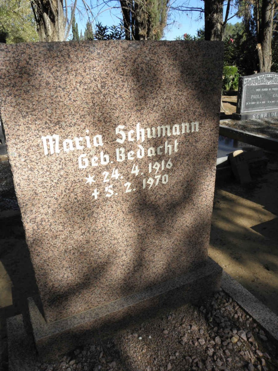 SCHUMANN Maria nee BEDACHT 1916-1970