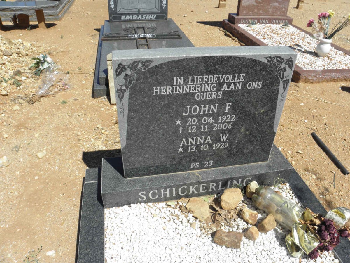 SCHICKERLING Johan F. 1922-2006 &amp; Anna W. 1929-