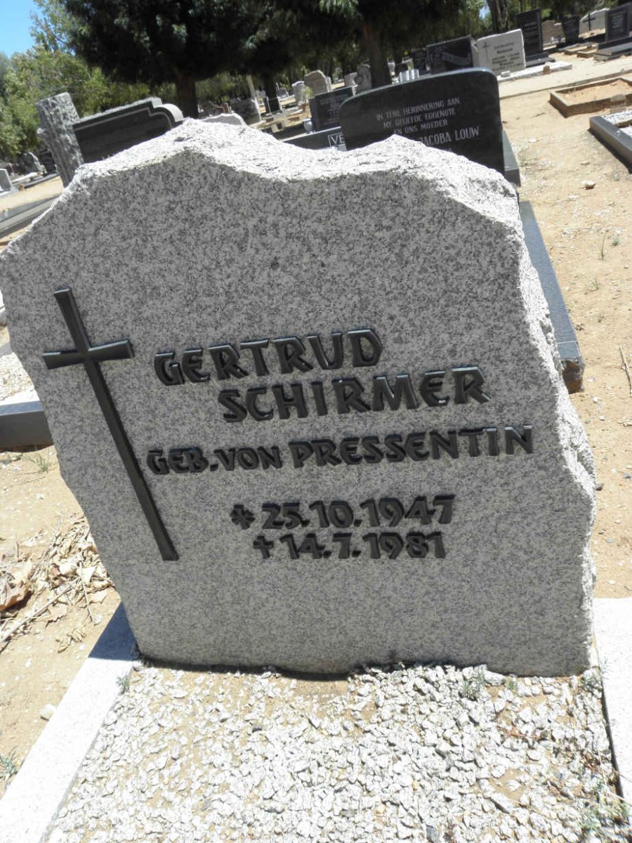 SCHIRMER Getrud nee VON PRESSENTIN 1947-1981