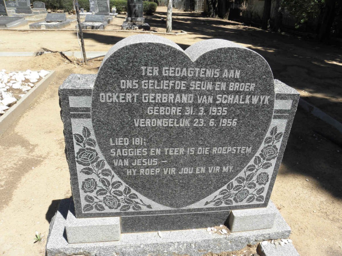 SCHALKWYK Ockert Gerbrand, van 1935-1956
