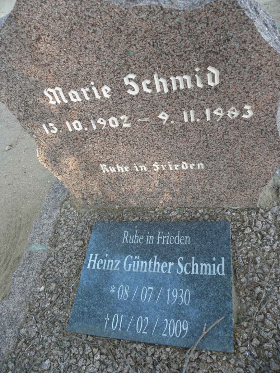SCHMID Marie 1902-1983 :: SCHMID Heinz Günther 1930-2009