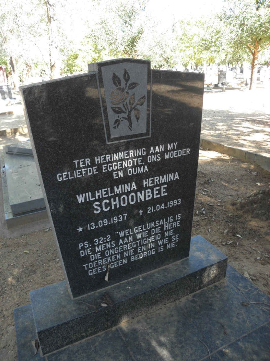 SCHOONBEE Wilhelmina Hermina 1937-1993