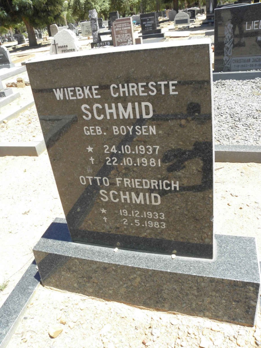 SCHMID Otto Friedrich 1933-1983 &amp; Wiebke Chreste BOYSEN 1937-1981