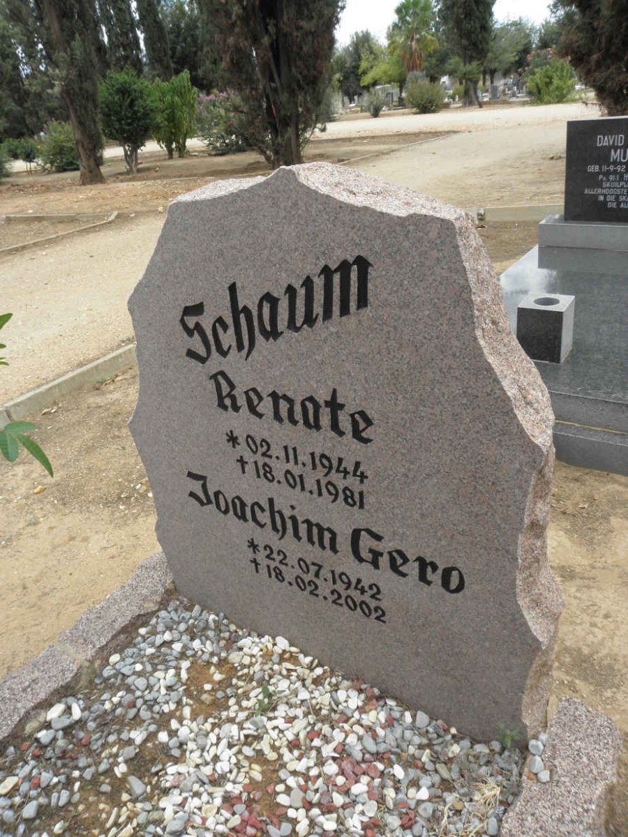 SCHAUM Joachim Gero 1942-2002 &amp; Renate 1944-1981