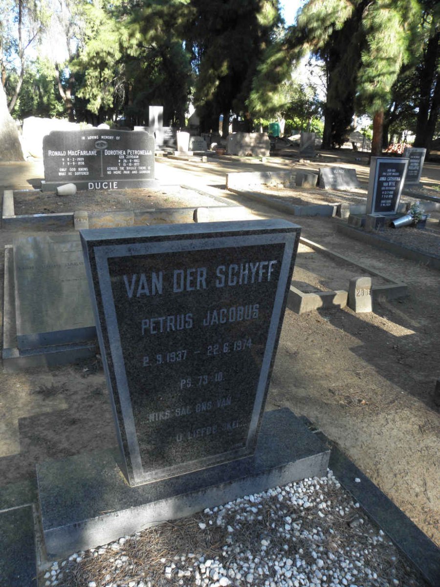 SCHYFF Petrus Jacobus, van der 1937-1974