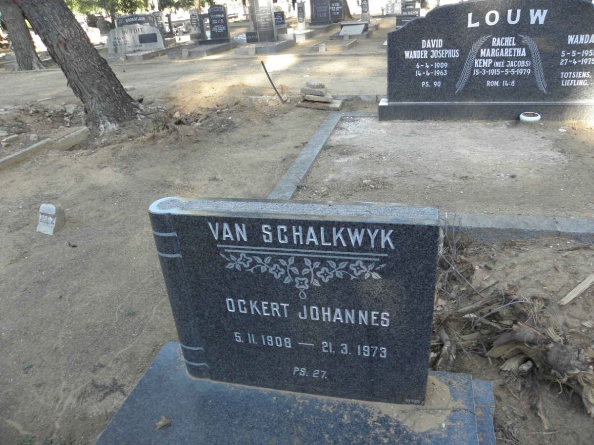 SCHALKWYK Ockert Johannes, van 1908-1973
