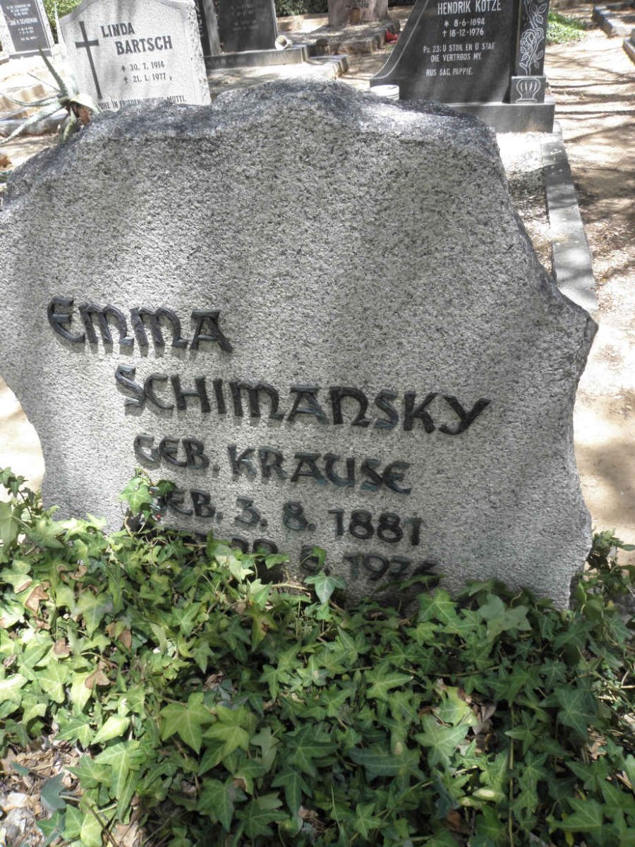 SCHIMANSKY Emma nee KRAUSE 1881-1975