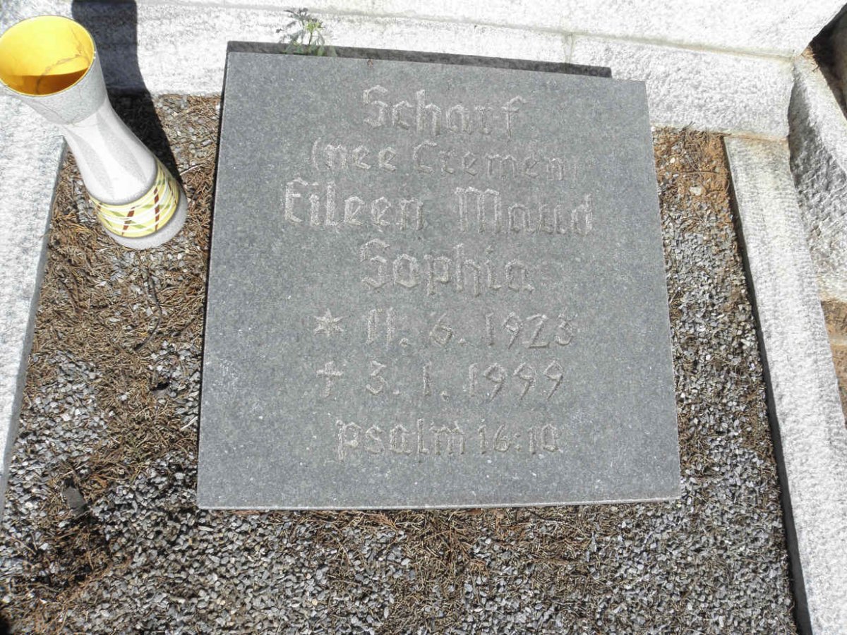 SCHARF Eileen Maud Sophia nee CREMEN 1923-1999
