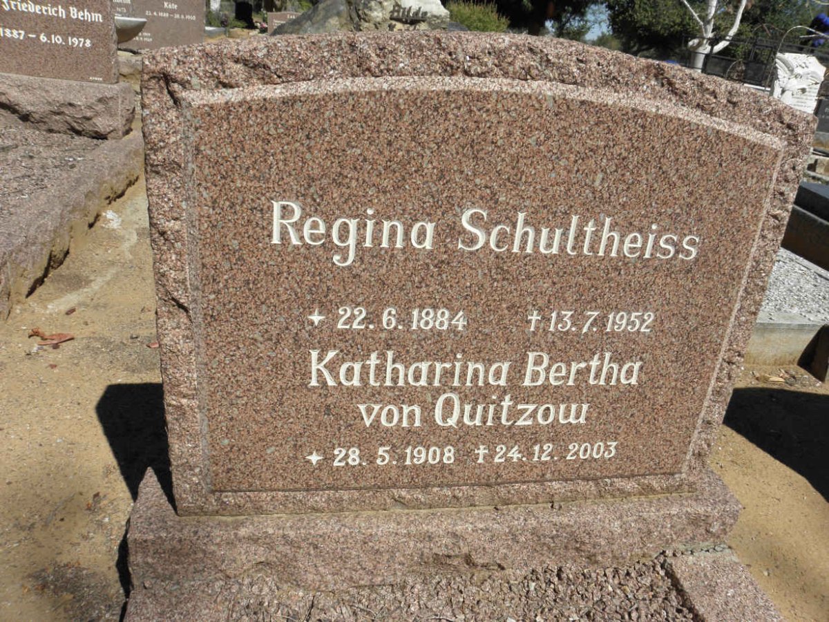 SCHULTHEISS Regina 1884-1952 :: VON QUITZOW Katharina Bertha 1908-2003