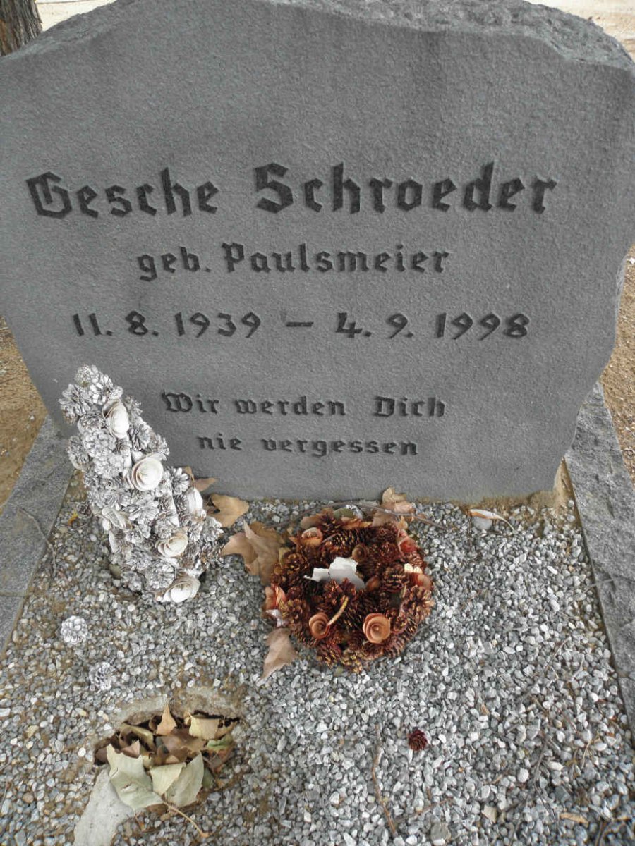 SCHROEDER Gesche nee PAULSMEIER 1939-1998