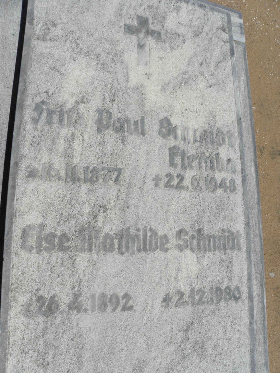 SCHMIDT Fritz Paul 1877-1948 &amp; Else Mathilde 1892-1980