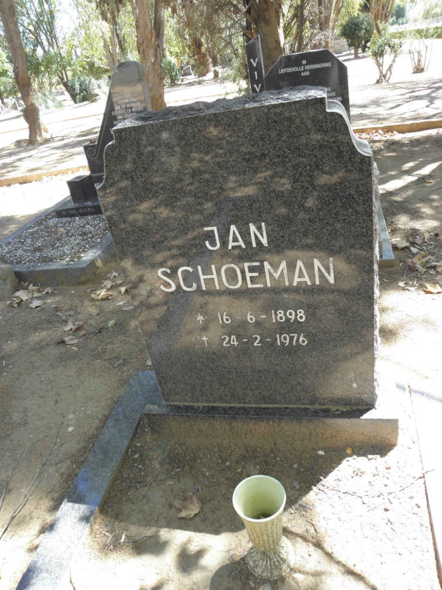 SCHOEMAN Jan 1898-1976
