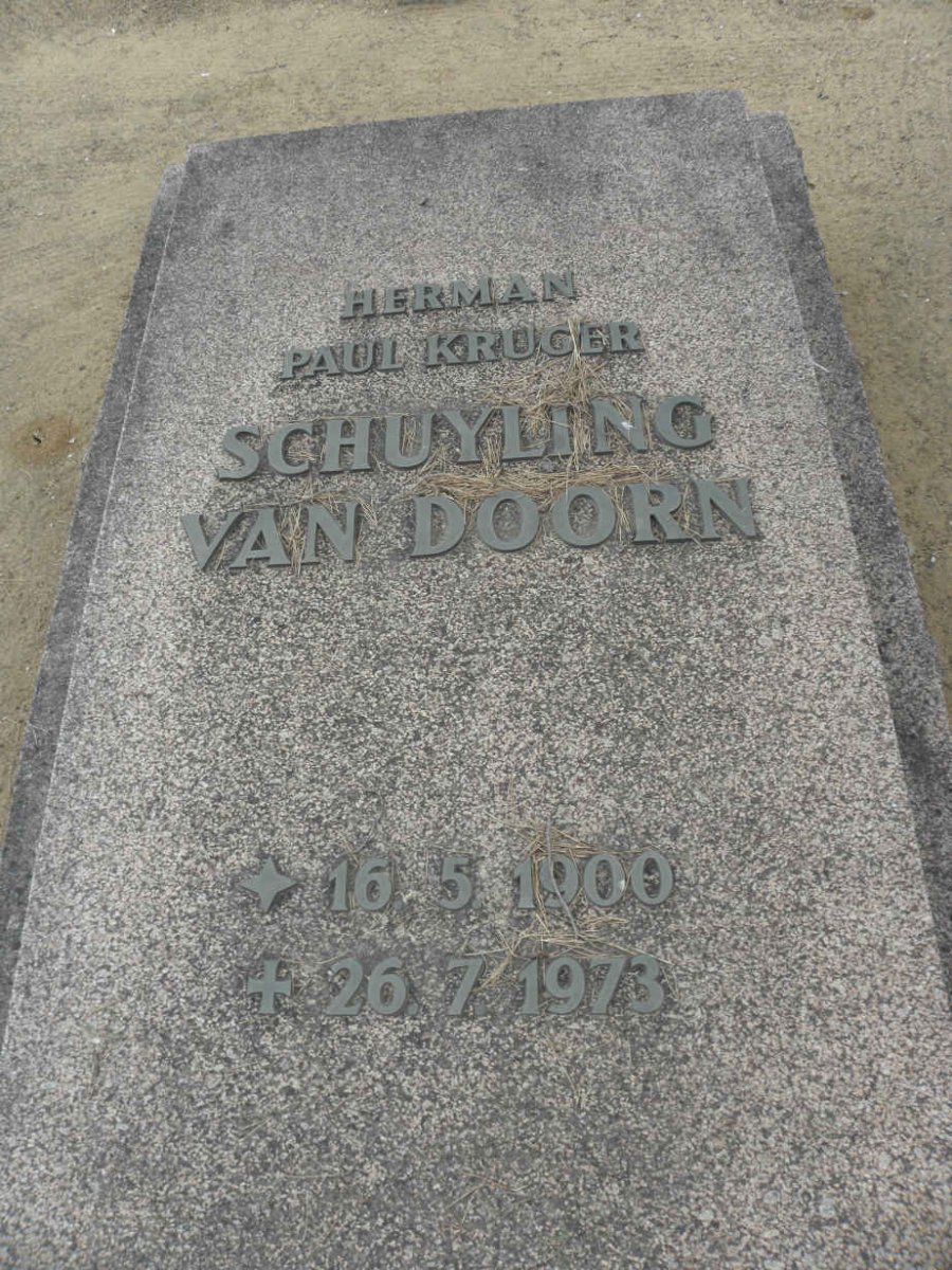 SCHUYLING VAN DOORN Herman Paul Kruger 1900-1973