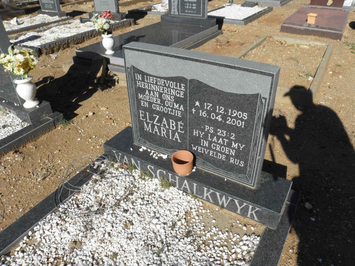 SCHALKWYK Elzabé Maria, van 1905-2001